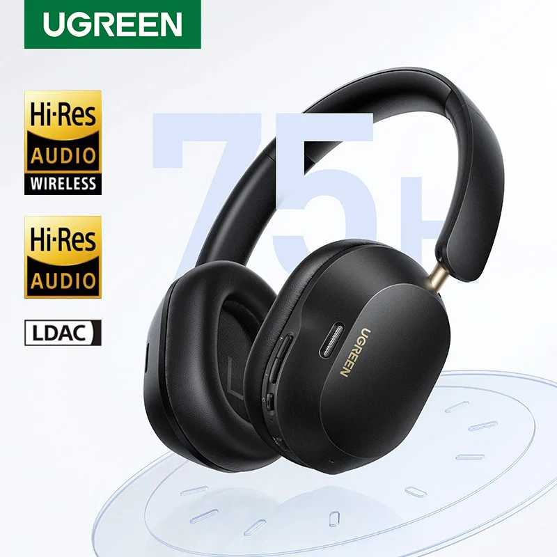 UGREEN Max5c беспроводные Bluetooth-наушники 43dB гибридные активные шумоподавление высокой четкости LDAC 75H пространственное аудио-наушники гарнитура Портативное аудио и видео