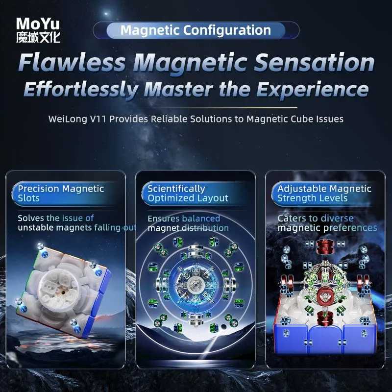 Фотография №1 товара JudyCube Moyu Weilong V11 20M Maglev Ball-Core UV 3X3 Magnetic