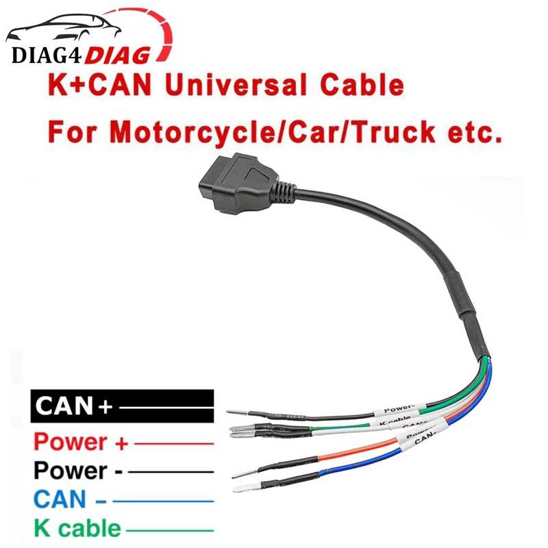 Соединитель OBD2 для мотоцикла, мотоцикла K + CAN K CAN OBD2, сканер кабеля K Line Can, кабель питания, Диагностический кабель для мотоцикла Инструмент для ремонта автомобилей