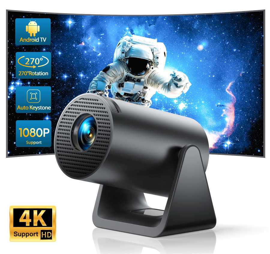 Мини-проектор Wimius L1, поддержка 1080P, 300 ANSI, Android 11, Wi-Fi, Bluetooth-проектор, портативный домашний проектор с авто Keystone ТВ, аудио- и видеотехника