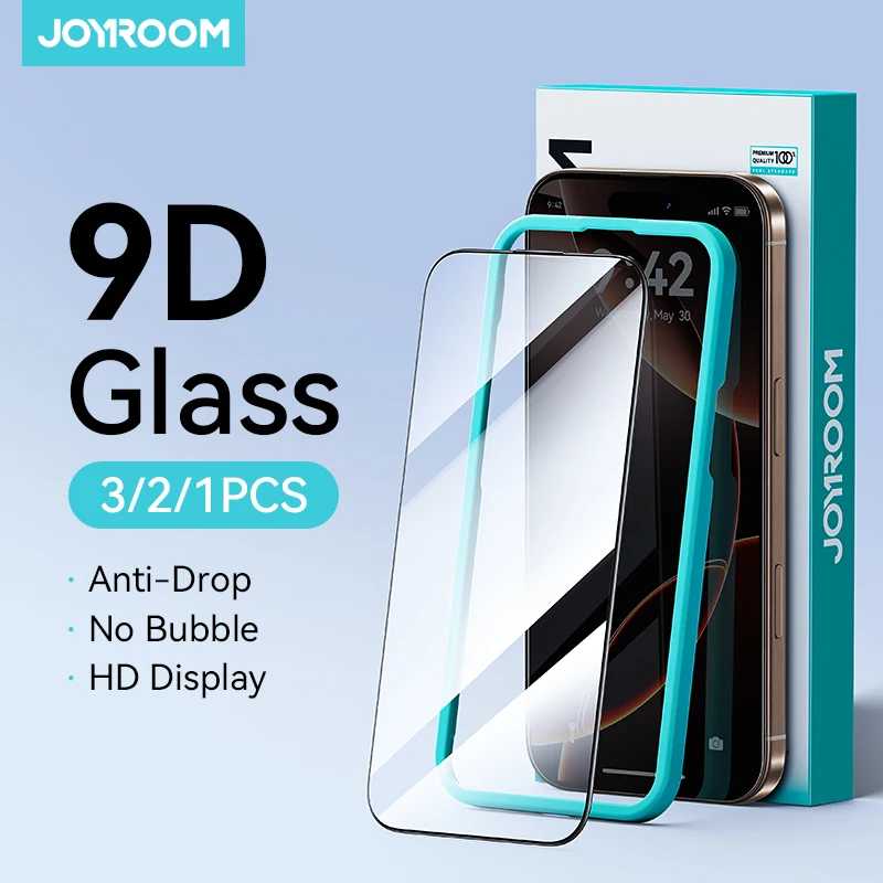 Joyroom 3/2/1 шт. HD стекло для iPhone 17 16 15 Pro Max Защитная пленка для экрана Полноэкранная защита закаленного стекла для iPhone 17 16 15 Защитная пленка для мобильного телефона