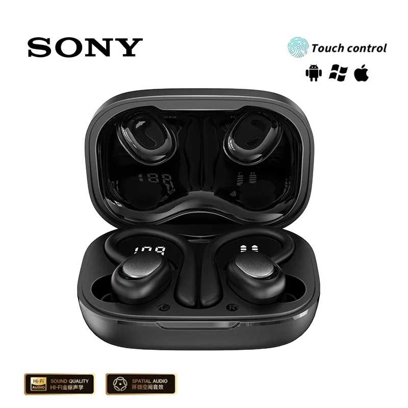 Оригинальные беспроводные наушники Sony SP180, Tws наушники с микрофоном, спортивные наушники с зажимом для ушей, стереонаушники-вкладыши со светодиодным дисплеем Портативное аудио и видео