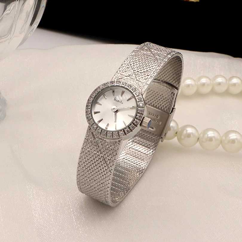 Фотография №5 товара Женские часы для девочек, кварцевые часы Reloj Mujer, бриллианты, серебро,