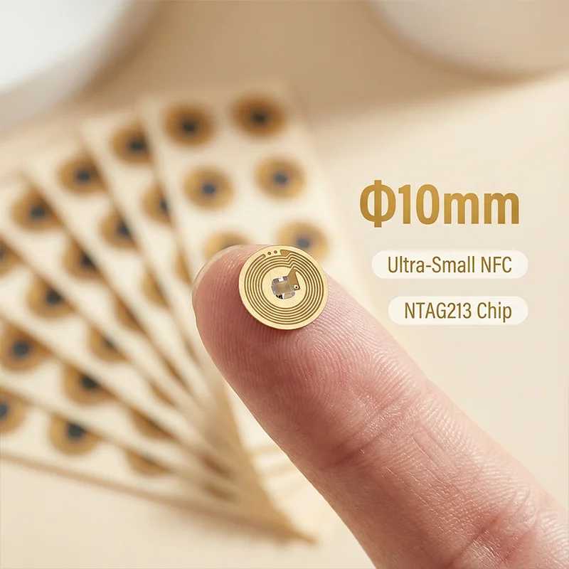Высокотемпературные RFID-метки NFC FPC диаметром 10 мм NXP NFC213, мини-карты 13,56 МГц, анти-поддельная антиметаллическая пассивная RF-карта Доступ к автоматизации здания