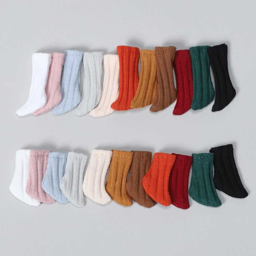 Ob11 Doll Однотонные короткие носки с нитью 1/12 Bjd Doll Knit Sock для P9 P10 Ob11, Obitsu 11, Molly, Gsc, 1/12 Bjd Doll Куклы и аксессуары