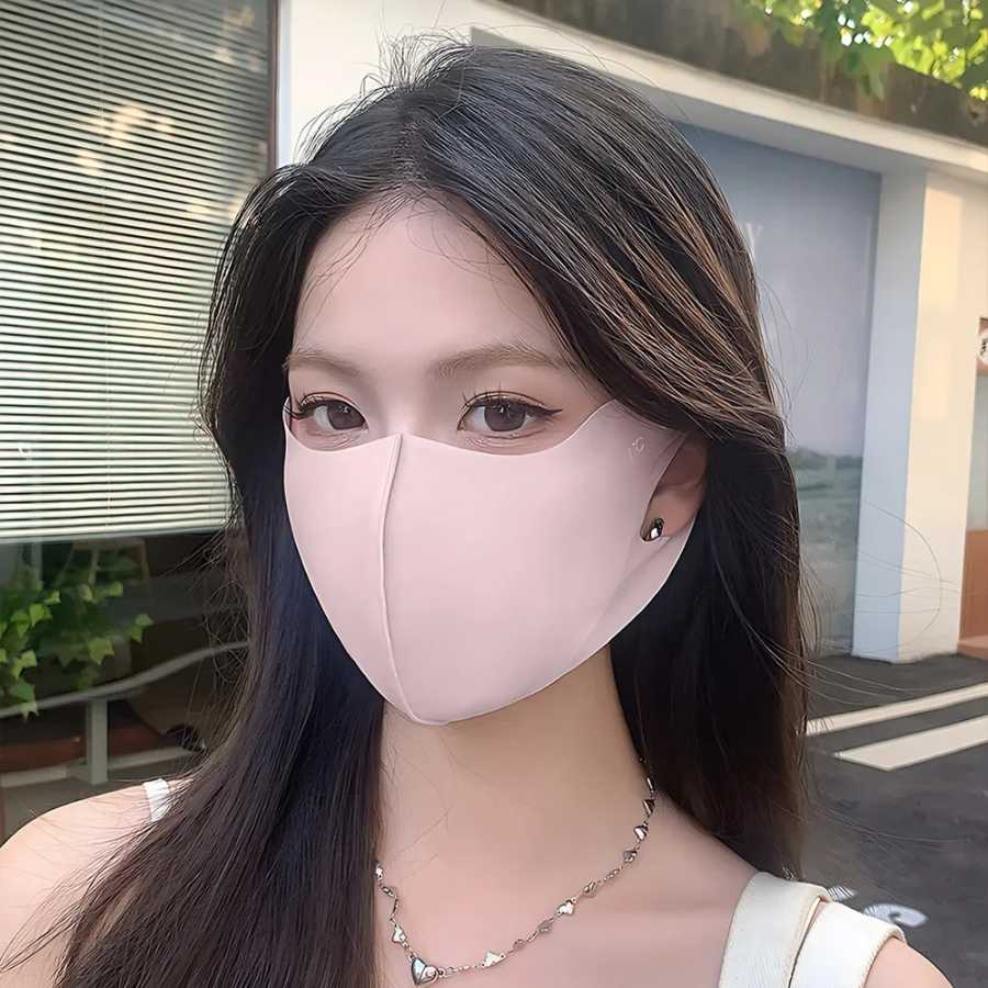 Фотография №3 товара Летняя маска для защиты от ультрафиолета, женская охлаждающая ледяная шелковая