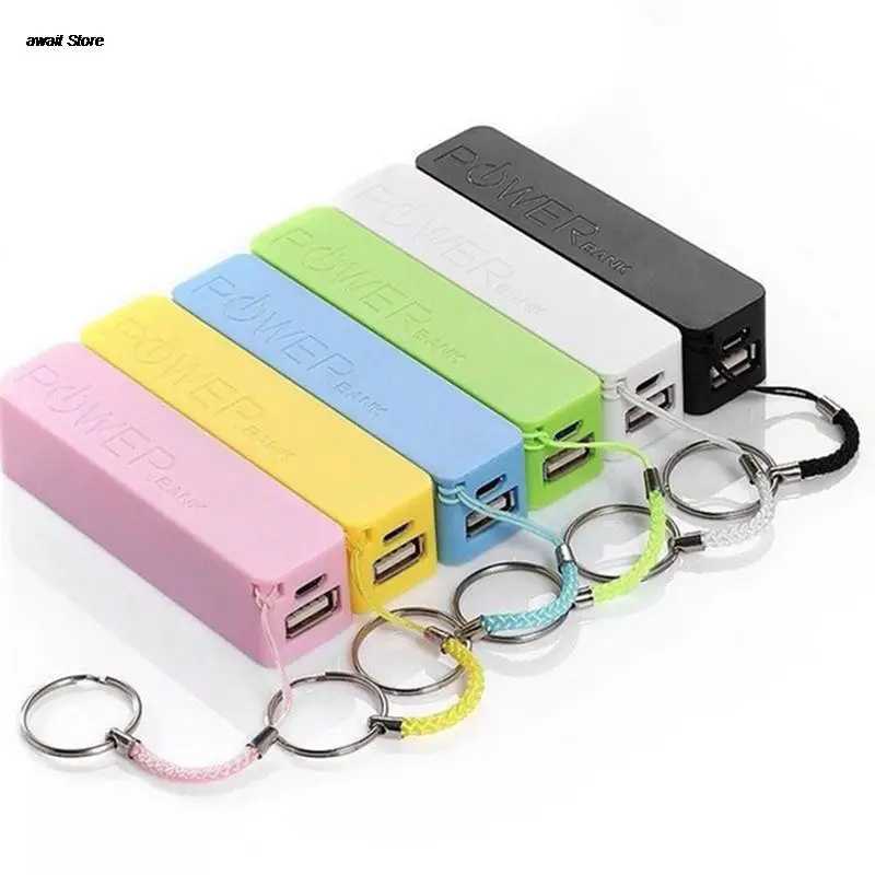 Портативный внешний USB-банк питания емкостью 2600 мАч, чехол-коробка 18650, зарядное устройство без аккумулятора, внешний аккумулятор с брелоком Автоэлектроника
