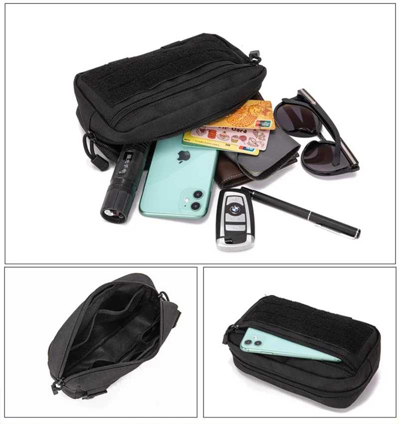 Фотография №5 товара Тактическая поясная Сумка EDC Molle, компактные хозяйственные мешочки, военная поясная