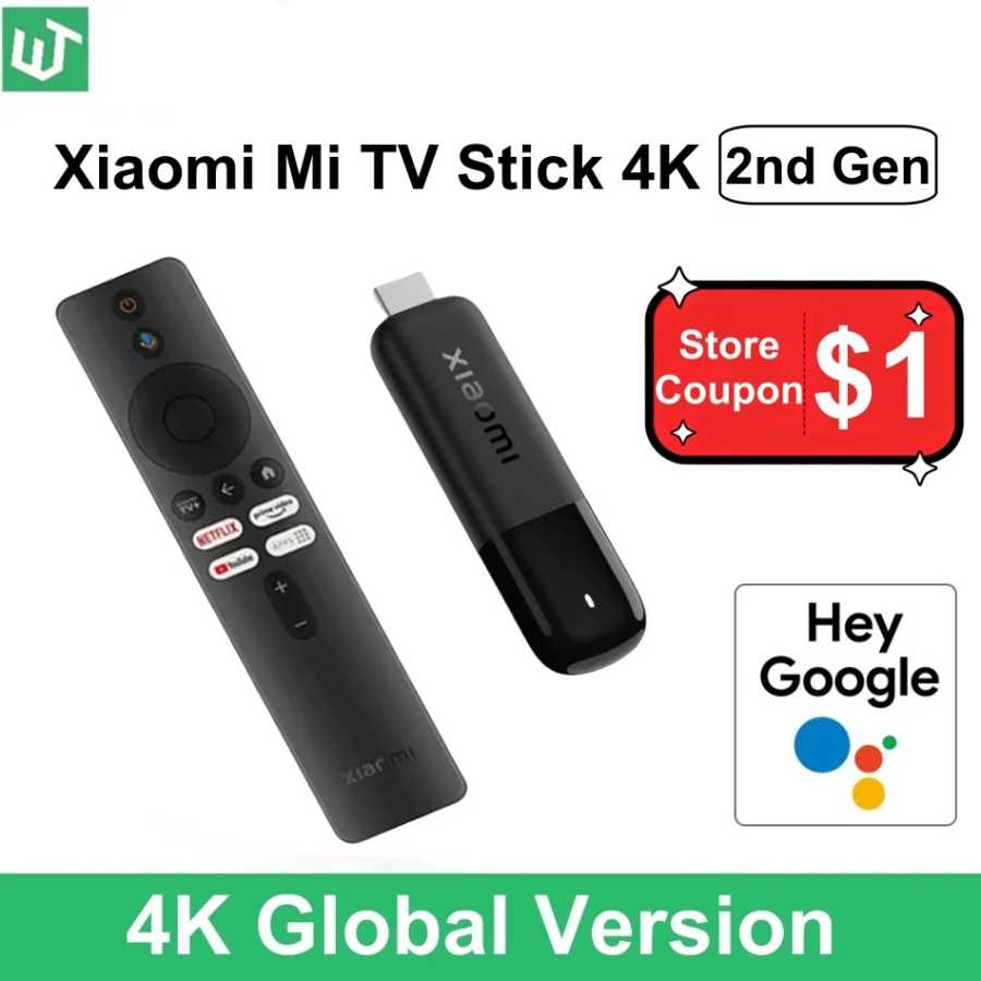 Xiaomi TV Stick 4K 2-го поколения 2025, глобальная версия, Bluetooth 5.2, Google TV, Smart HDR, 2 ГБ ОЗУ, 8 ГБ ПЗУ, мини-ТВ-донгл, медиаплеер для потоковой передачи ТВ, аудио- и видеотехника