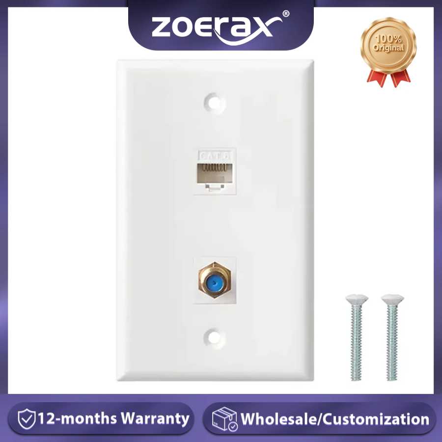 Коаксиальная настенная панель ZoeRax Ethernet, 2-портовая/3-портовая соединительная панель Cat6 Keystone Jack и позолоченная настенная панель RG6 Keystone Jack Компьютерная периферия