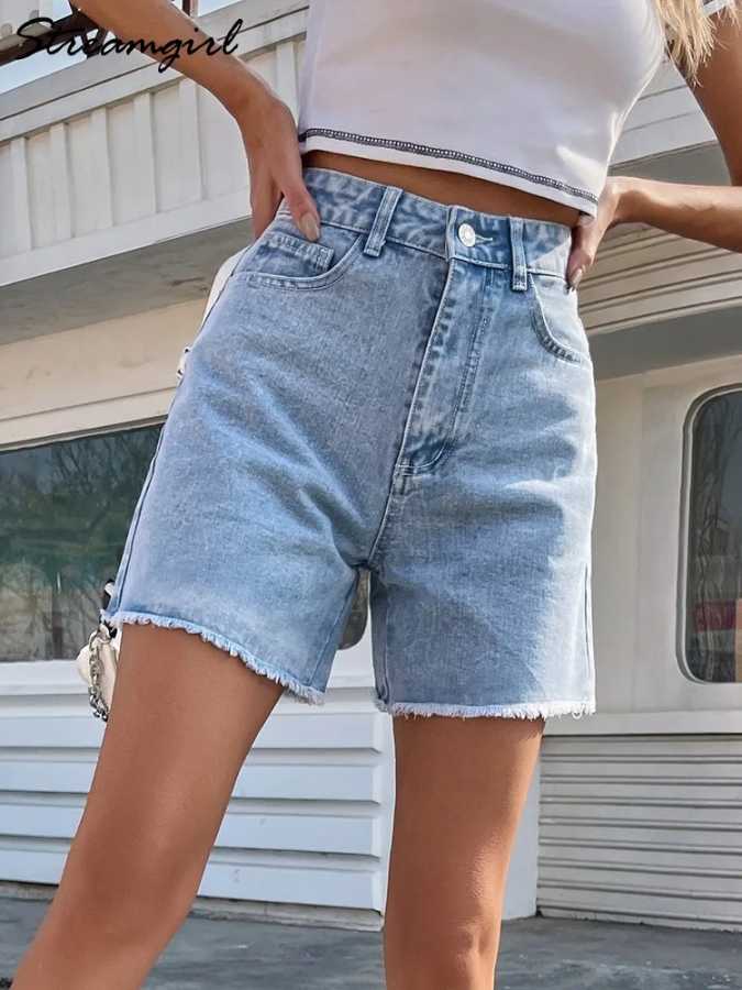шорты джинсовые женские, Синие женские джинсовые шорты Streamgirl, летние повседневные шикарные свободные джинсовые шорты с высокой талией для женщин, лето 2026, джинсовые шорты для женщин, велосипедки женские Шорты