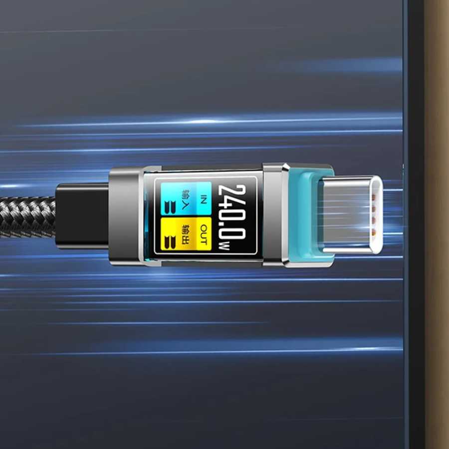 Фотография №3 товара Кабель USB-C на USB-C 240 Вт с чипом E-marker, оплеткой