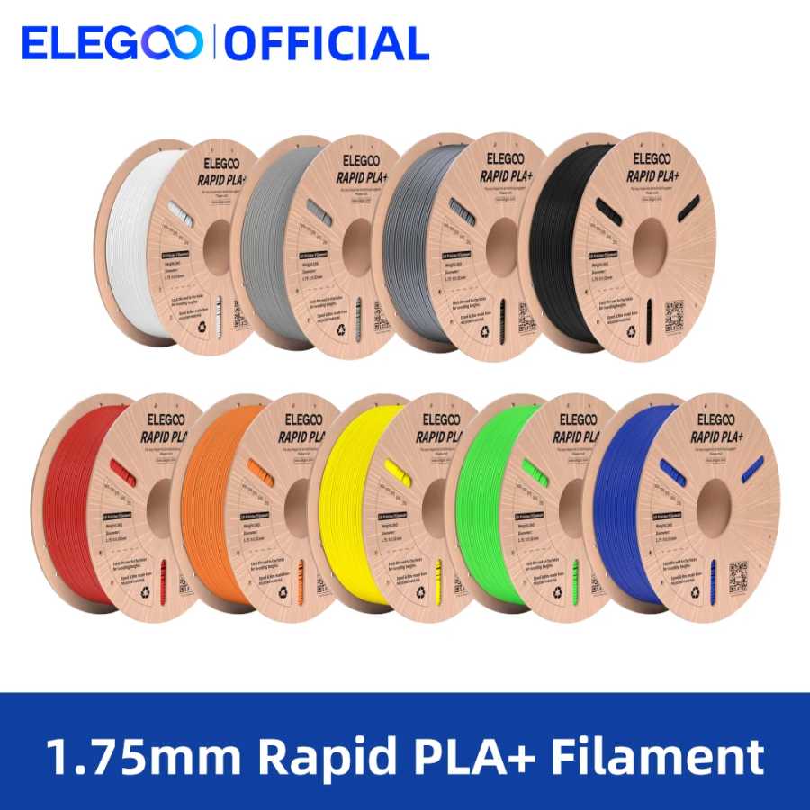 Филамент ELEGOO RAPID PLA+ 1.75 мм, для 3D-принтеров, поддерживает скорость печати 30-600 мм/с, совместим с большинством FDM 3D-принтеров 3D-печать