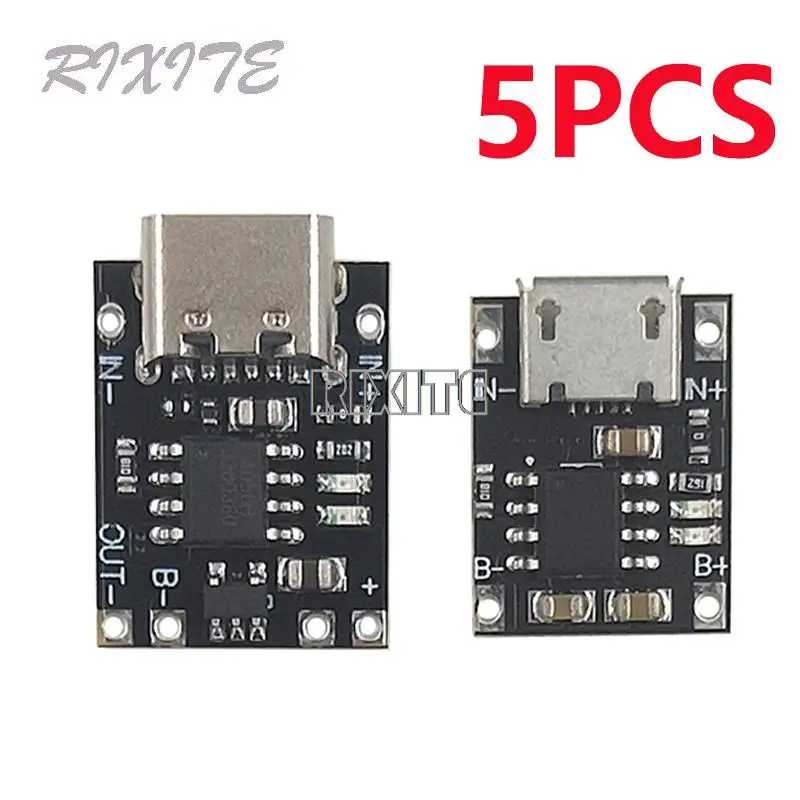 5 шт. Type-c/Micro USB мини-модуль для зарядки литиевой батареи зарядная плата 1A 3,7 В 4,2 В TP4056 18650 модуль зарядного устройства Аксессуары и запчасти