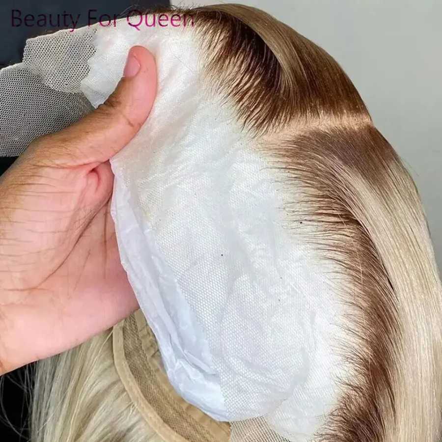 Фотография №4 товара Ombre Blonde Короткий Боб Парик Фронта Шнурка Человеческих Волос Парики