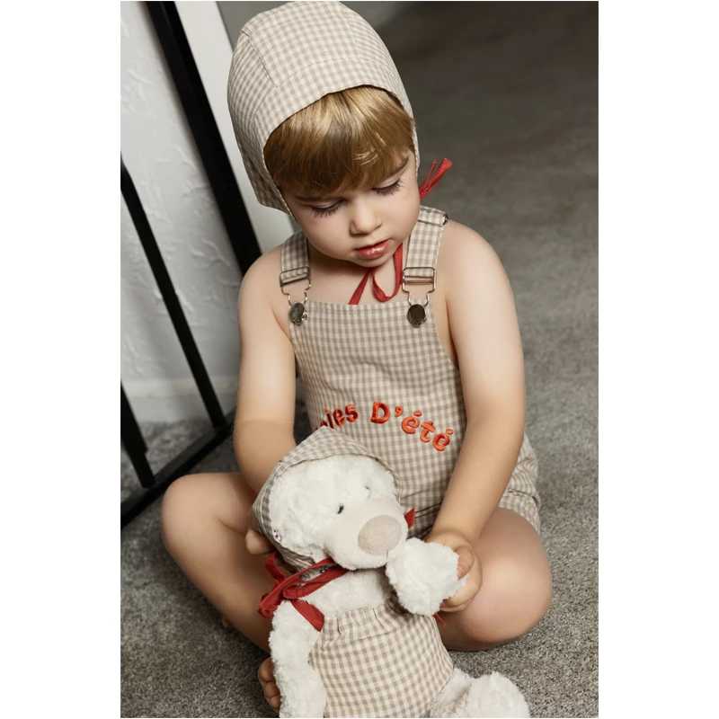 Фотография №3 товара Летний комплект Ali Co Gingham SS26: платье для девочек, комбинезон