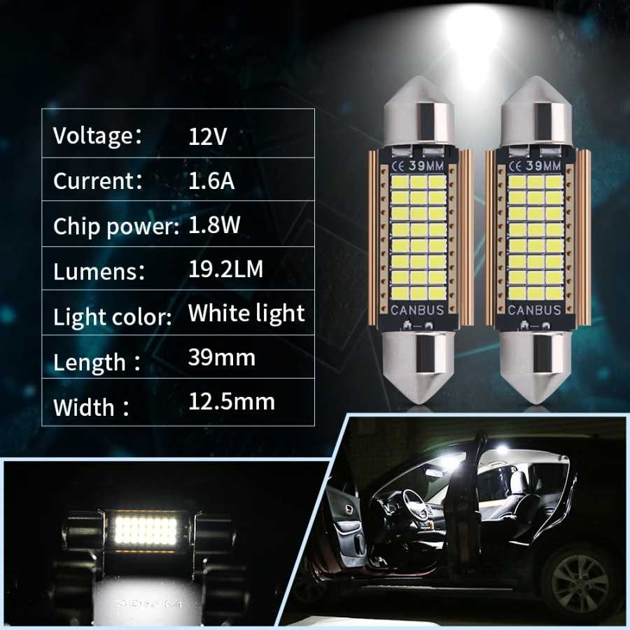 Фотография №4 товара 2/10 шт. C10W C5W светодио дный Canbus гирлянда 31 мм
