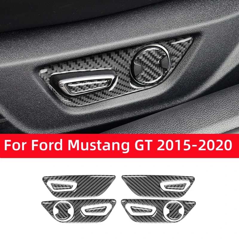 Для Ford Mustang GT 2015-2021: Декоративная накладка из карбона на панель кнопок регулировки сидений, аксессуар для интерьера автомобиля Аксессуары для салона