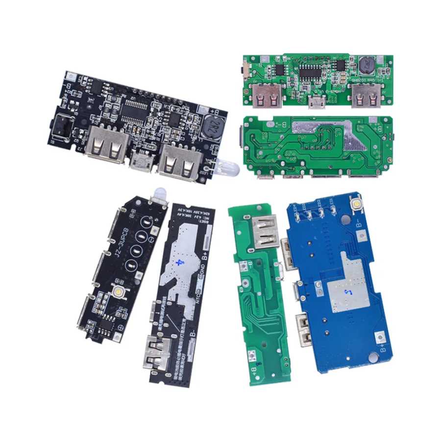 Комплект для самостоятельной сборки повербанка LIZAO с двумя USB-портами 5В PD, LED/LCD-дисплеем, зарядным устройством для аккумуляторов 18650 и модулем мобильного питания для телефонов Активные компоненты