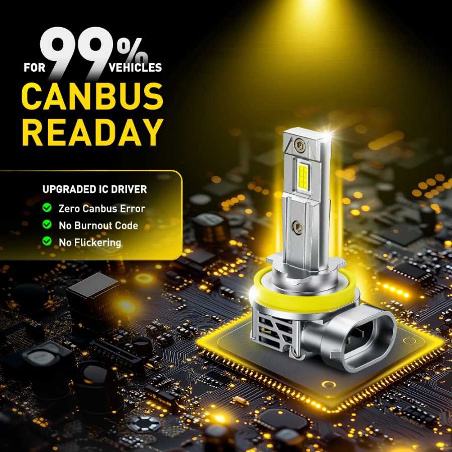 Фотография №3 товара Модернизированные светодиодные лампы AUXITO H11 H8 для фар, Canbus, без