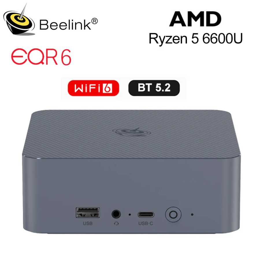 Мини-ПК Beelink EQR7 с процессором AMD R7 7735U, EQR6 R5 6600U, EQR5 R5 5500U, 16 ГБ оперативной памяти DDR4, 500 ГБ SSD, Windows 11, WiFi6, 4K, 1000 Мбит/с, настольный компьютер Мини-ПК