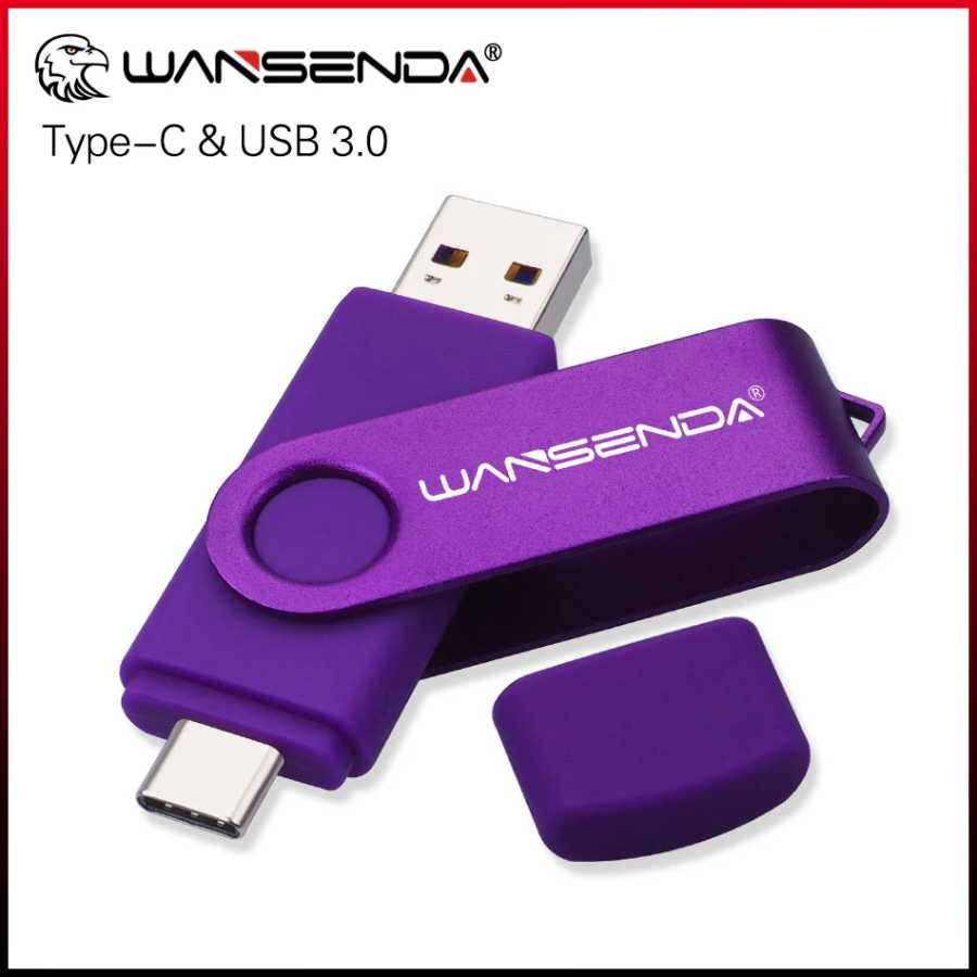 Новый USB-накопитель WANSENDA USB 3.0 TYPE C OTG, флешка 512 ГБ, 256 ГБ, 128 ГБ, 64 ГБ, 32 ГБ, 16 ГБ, USB-флешка 2-в-1, высокоскоростной накопитель Хранение данных