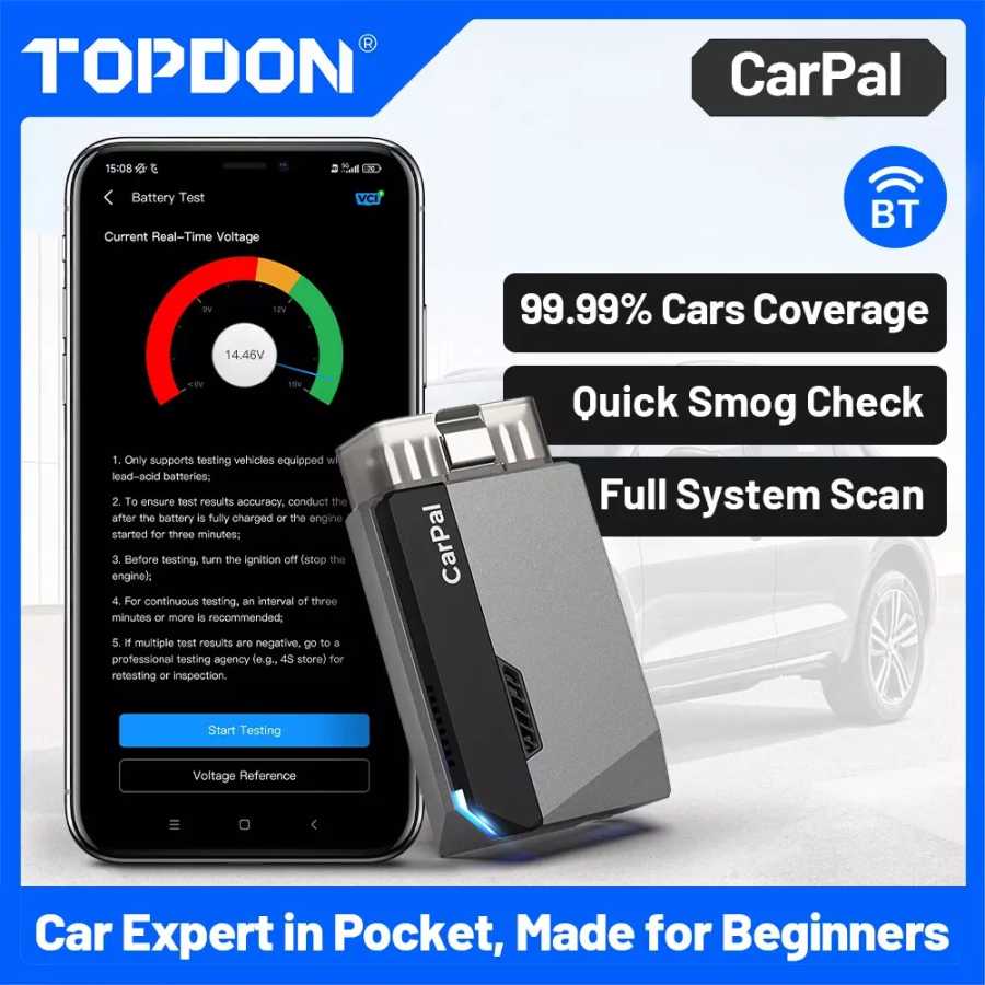 TOPDON Carpal OBD2 сканер для автомобиля, инструмент для диагностики всех систем, проверка здоровья автомобиля, проверка смога, проверка батареи, IOS Android BT 5,0 Инструмент для ремонта автомобилей