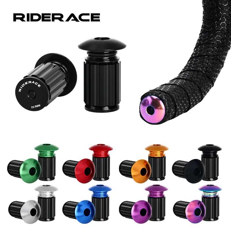 RIDERACE велосипедные заглушки на руль из алюминиевого сплава для MTB горного велосипеда, шоссейные велосипедные ручки, крышка, разноцветная крышка Велоспорт