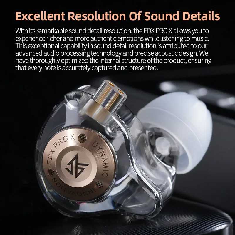 Фотография №2 товара KZ EDX PRO X IEM Наушники Динамический привод HiFi Глубокий