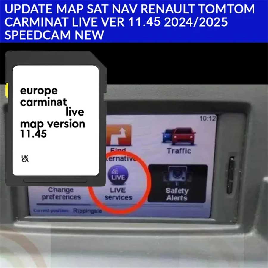 Фотография №1 товара Обновление навигационной SD-карты 2025 Carminat Live Map версии 11.45 для