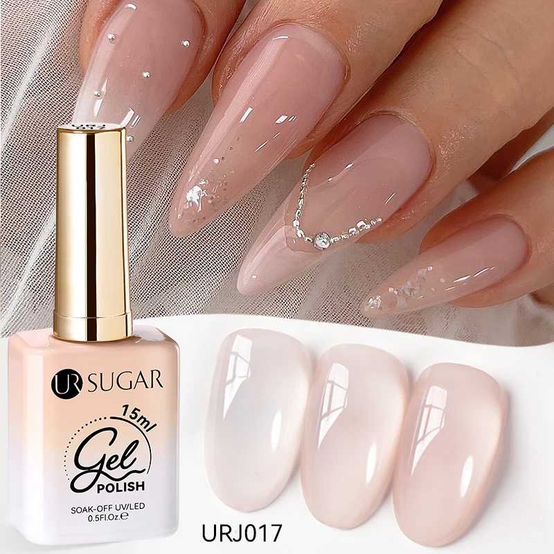 Фотография №3 товара UR SUGAR лак прозрачный для ногтей молочно-белый, 15 мл гель