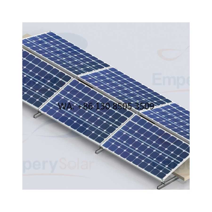 Легкоустанавливаемая система крепления солнечных панелей EmperySolar EPR-BM02 для плоских крыш: алюминиевая, стальная, нержавеющая балластная пластина Электрика
