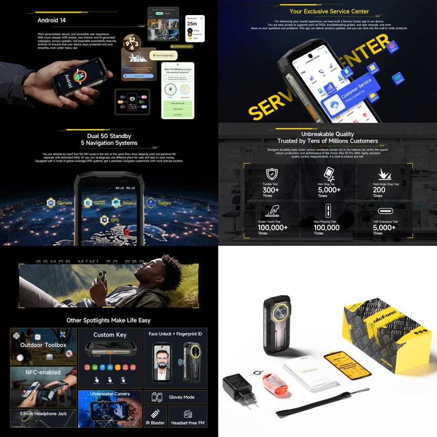 Фотография №5 товара Ulefone Armor Mini 20 Pro 5G прочный смартфон 4.7 64MP