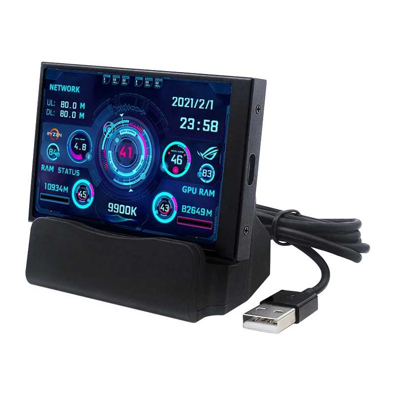 Фотография №5 товара TURZX 3,5/5-дюймовый IPS USB дополнительный экран для компьютера, процессора, графического