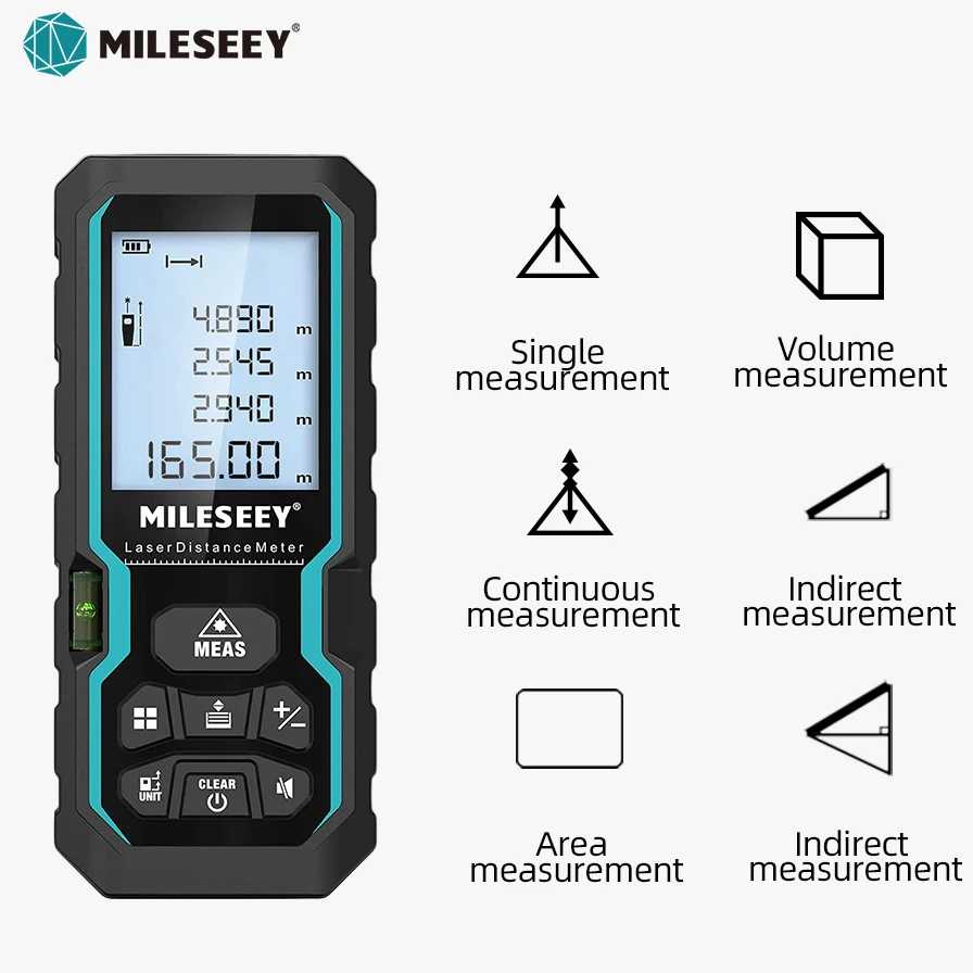 Лазерная рулетка MILESEEY S6, 40 м, 60 м, 80 м, 100 м, лазерный дальномер IP54, электронная линейка, полезный измерительный инст Инструменты для измерения и анализа