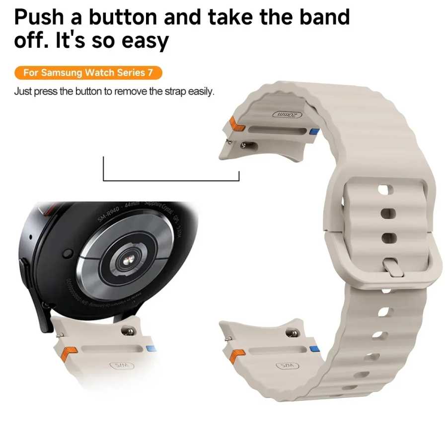 Фотография №1 товара Оригинальный силиконовый ремешок для Samsung Galaxy Watch 7 FE 6