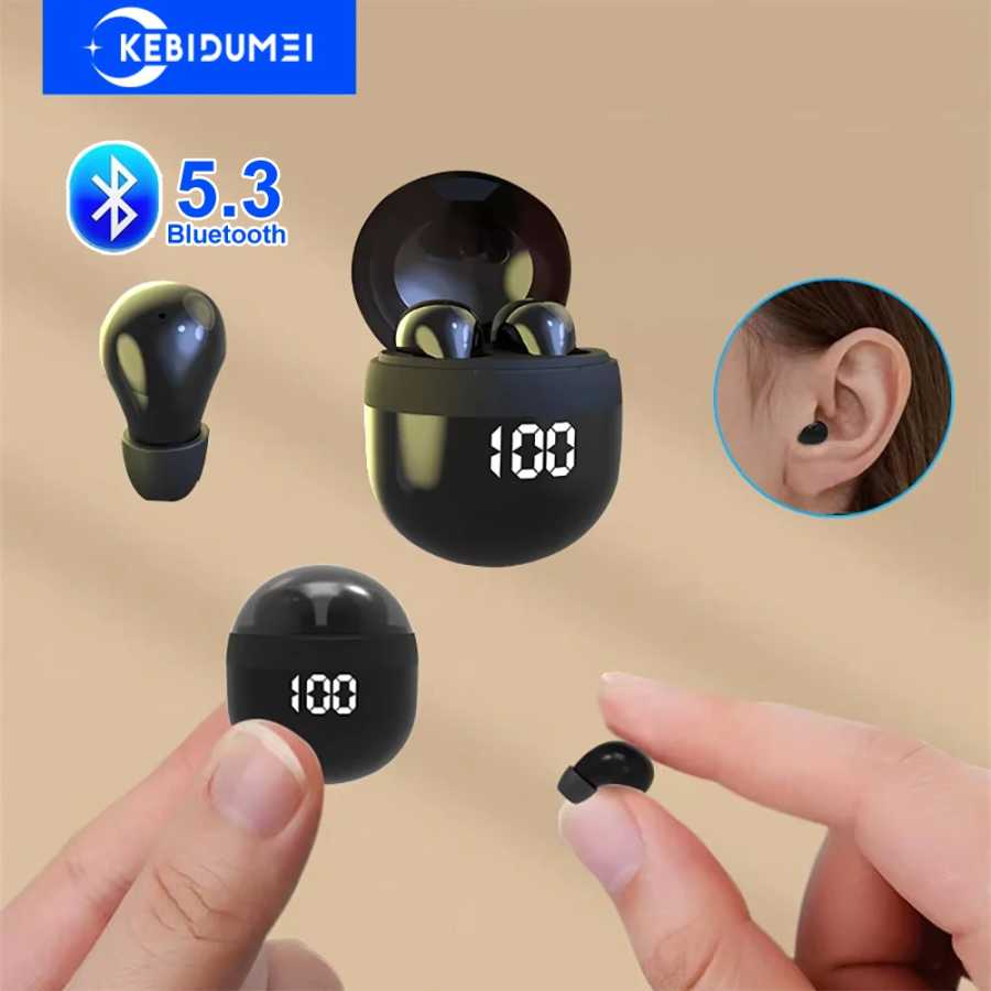 Невидимые мини-наушники TWS Беспроводные наушники Bluetooth 5,3 гарнитуры Hi-Fi шумоподавление наушники-вкладыши для Xiaomi iPhone Портативное аудио и видео