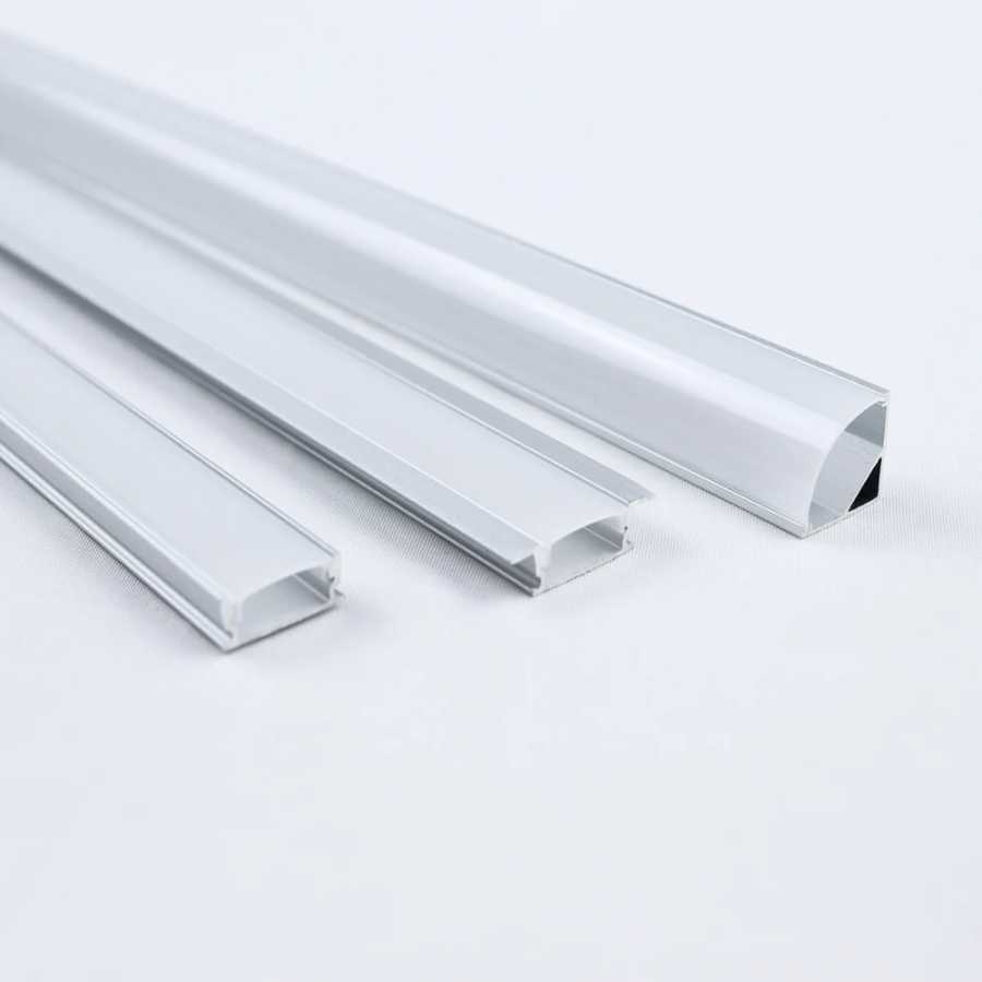 2-35 шт./лот, алюминиевый профиль для LED-лент 0,5 м/шт., угловой U/V/W-образный, для светодиодных лент 5050 2835, держатель для светильников, белая/черная крышка Светодиодная подсветка