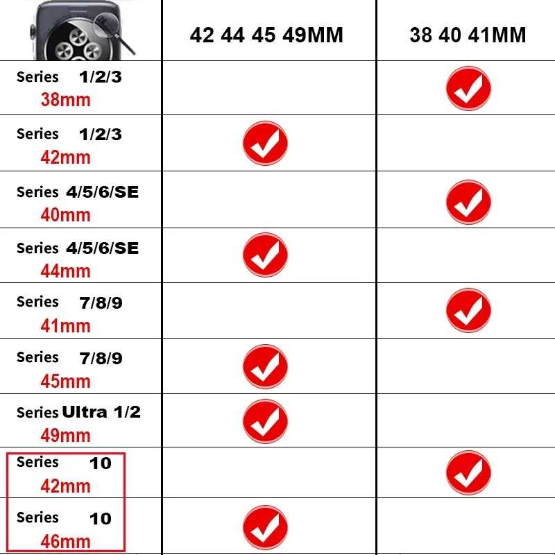 Фотография №5 товара Силиконовый ремешок для Apple watch 10, ремешок 46 мм, 45