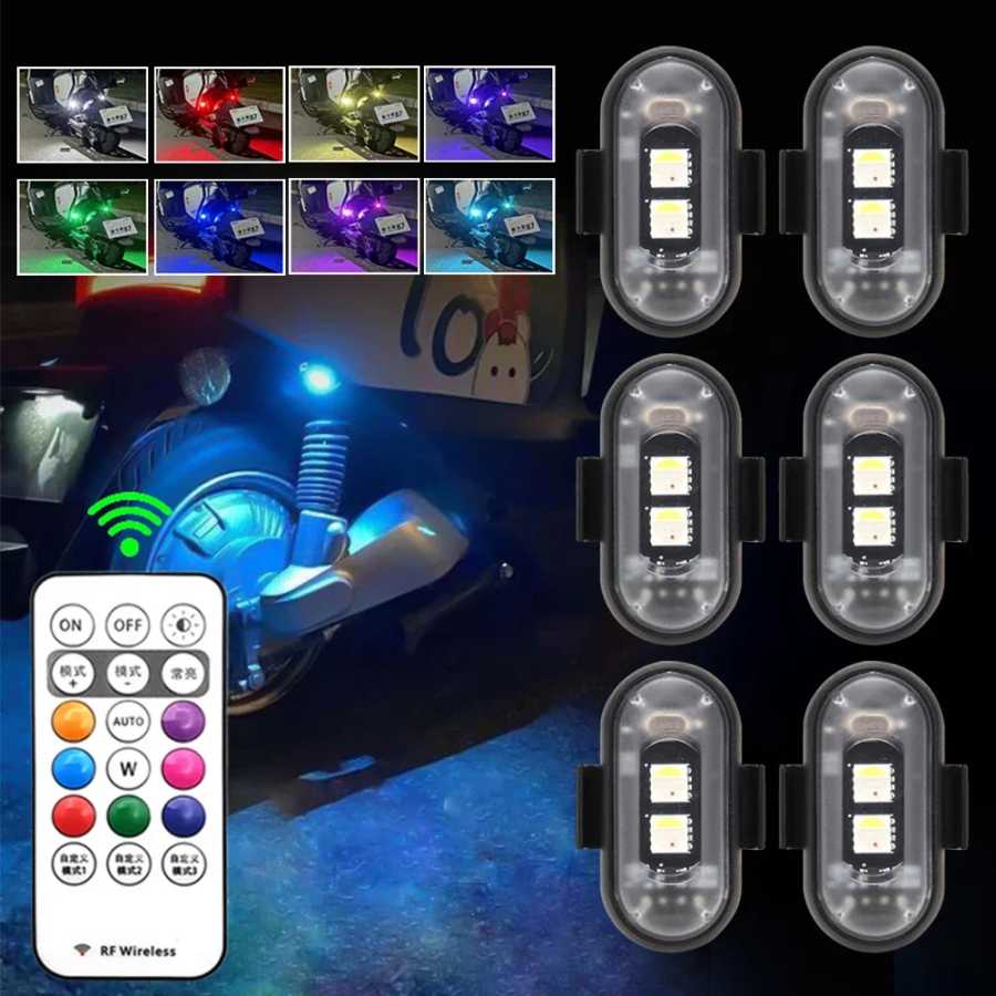 Фотография №4 товара RGB светодиодные стробоскопы для скутера, светодиодная вспышка для велосипеда, беспроводной
