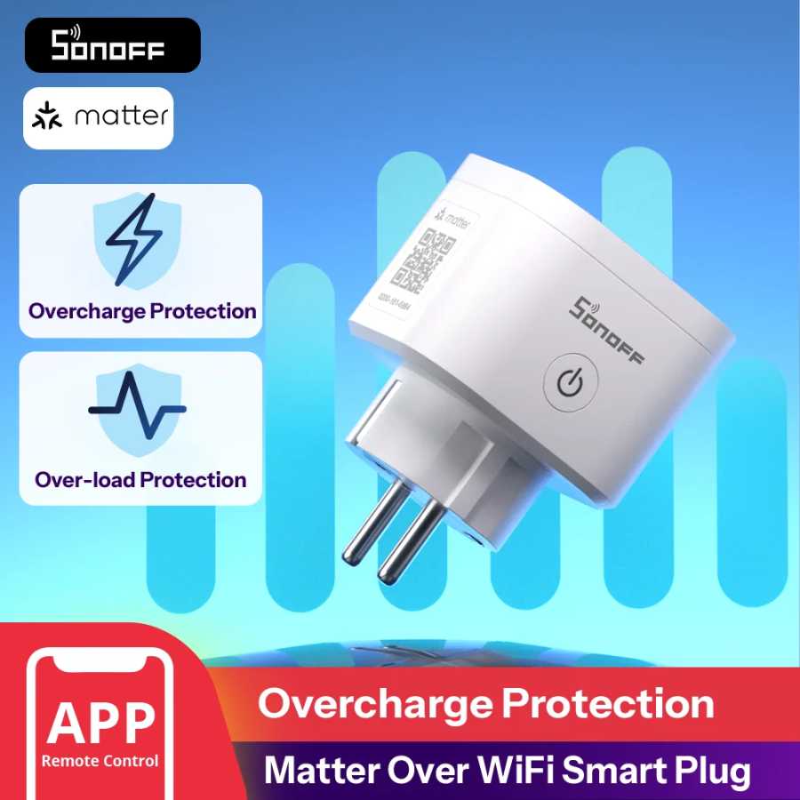Умная розетка SONOFF S61STPF Matter Over WiFi S61s TPF с мониторингом энергопотребления, совместимая с Matter 