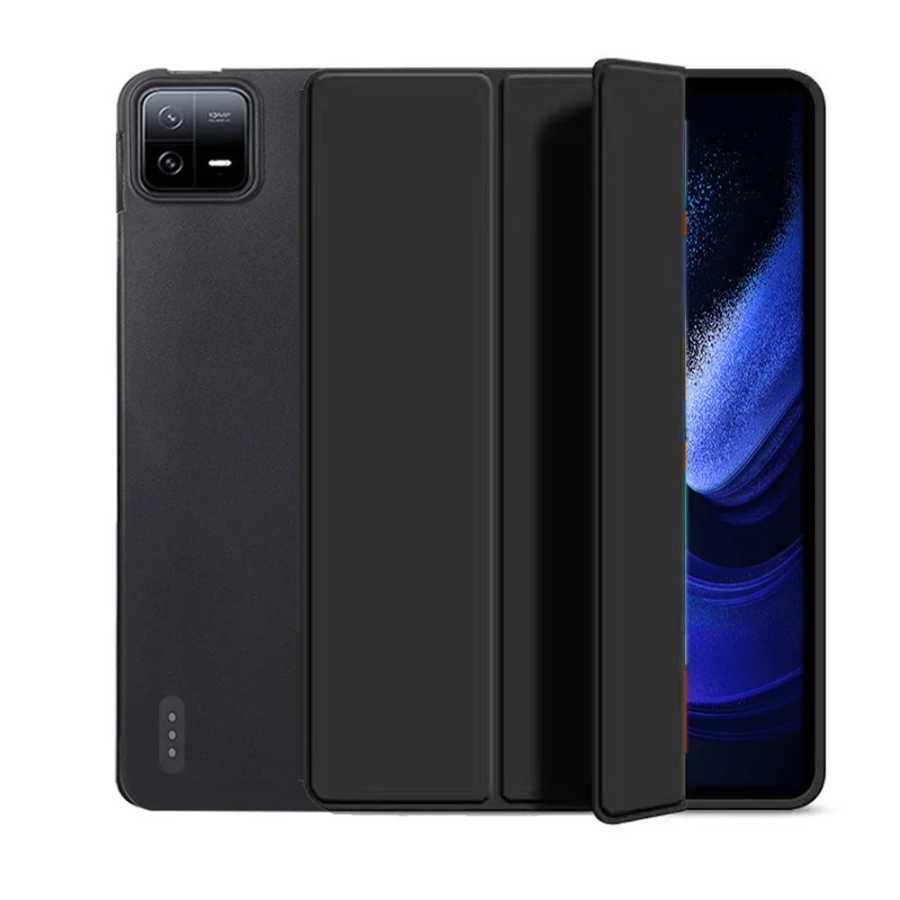 Чехол для Xiaomi Poco Pad X1 11,2 дюйма (2025) с откидной подставкой, защитный чехол из искусственной кожи, тройная откидная подставка, мягкая задняя крышка из ТПУ Аксессуары и запчасти для планшетов