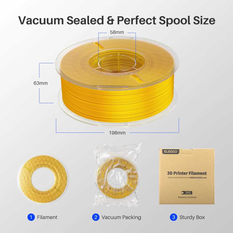 Фотография №5 товара ELEGOO Silk PLA Filament 1.75 мм, двухцветный, 1 кг, глянцевый,