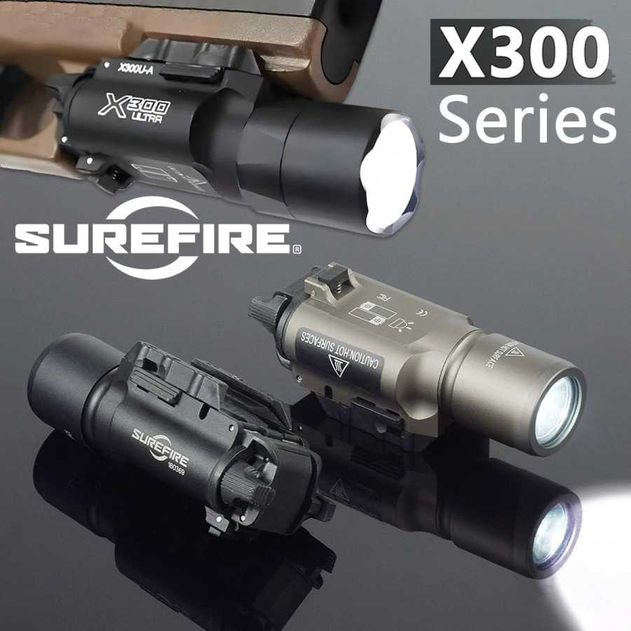 Тактический фонарь SureFire X300 X300U X300UH-B XH35 X300V Scout Light, подвесной тактический фонарь-скаут, постоянный/моментальный/стробоскопический светодиодный фонарь Охота