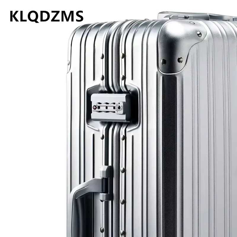 KLQDZMS 20 "24" 26 "29 дюймов деловой чемодан полностью алюминиево-магниевый сплав интернатная коробка большой вместительный чемодан на колесиках мужской чемодан Багажные сумки