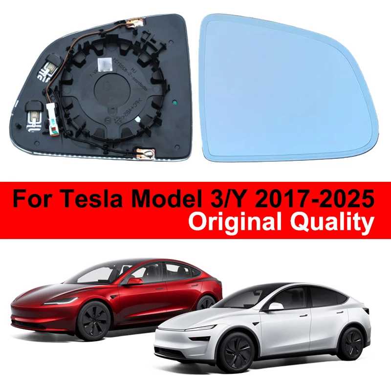 Оригинальное зеркало заднего вида для Tesla Model 3/Y 2017-2025 Highland Juniper, широкоугольное стекло с автоматическим затемнением и антибликовым покрытием с подогревом Детали экстерьера