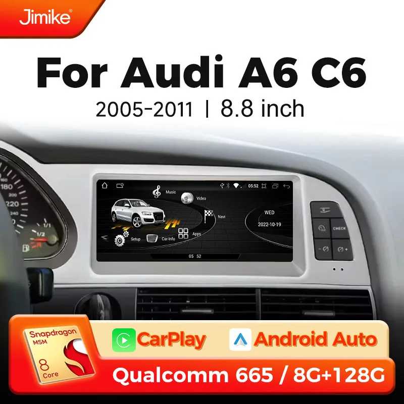 Беспроводной Android CarPlay для Audi A6 C6 4f 2005-2011 MMI 2G 3G GPS Автомобильный мультимедийный плеер Навигация Радио Стерео сенсорный экран Автоэлектроника