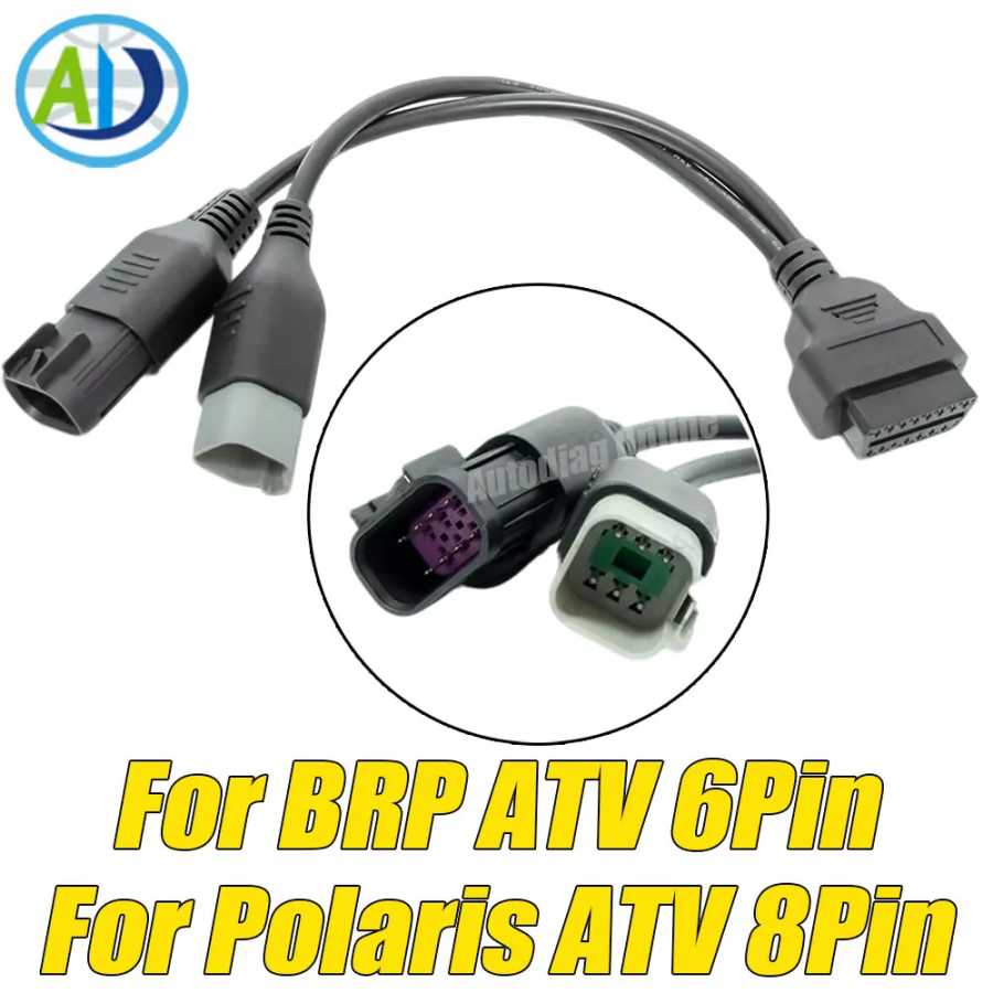 Фотография №5 товара Диагностический кабель OBD2 6+8Pin для BRP Maverick/Outlander/Spyder, Polaris RZR/ACE, CAN-AM