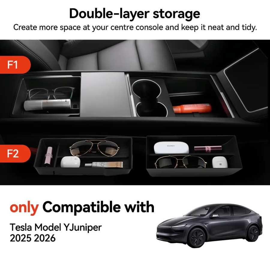 Фотография №5 товара Для Tesla Model 3/Y/YL Highland Juniper 2026: Центральный подлокотник, скрытый