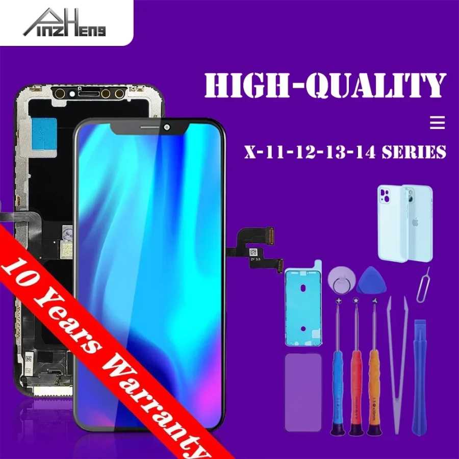 PINZHENG Высококачественный дисплей INCELL LCD OLED OEM AMOLED для iPhone XS MAX X XR 11 12 13 MINI PRO PROMAX Замена экрана Детали для мобильных телефонов